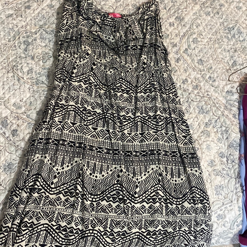 Black and white Aztec print short sundress. Size L